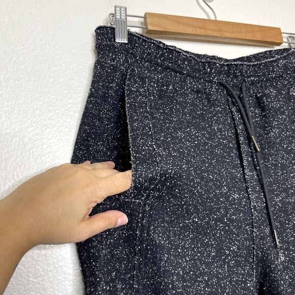 T Alexander Wang Sweatpants XS Black Speckled Wool Blend Cropped Jogger Casual - Picture 1 of 11
